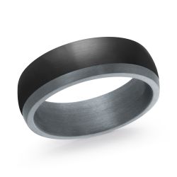 MALO Mens Tantalum Grey/Black Wedding Band