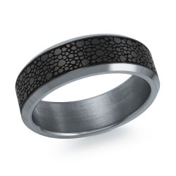 MALO Mens Tantalum Grey Wedding Band