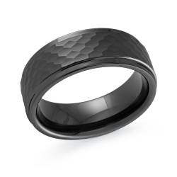 MALO Mens Black Tungsten Wedding Band