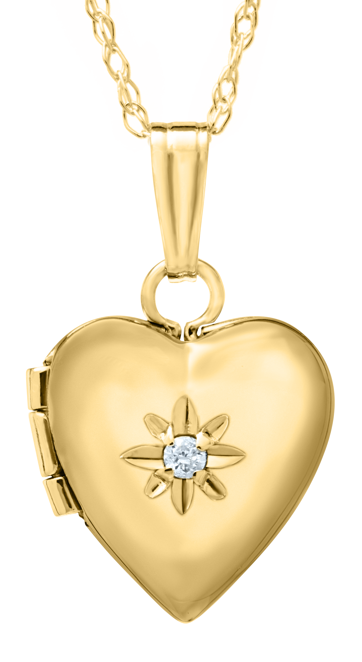 MARATHON 14K Baby Diamond Heart Locket