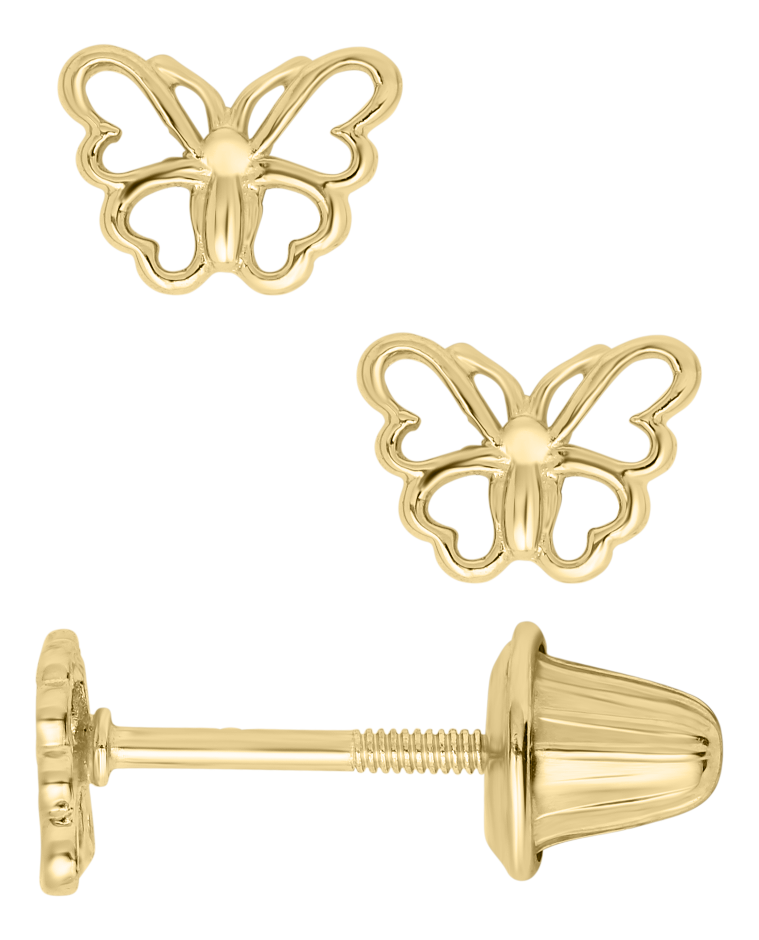 MARATHON 14K Yellow Gold Butterfly Earrings