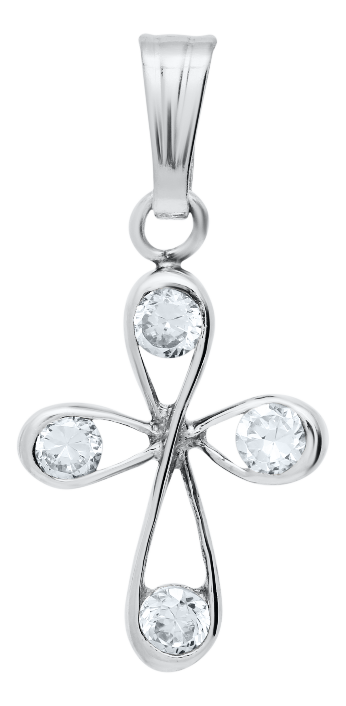 MARATHON SS CZ Baby Cross Necklace