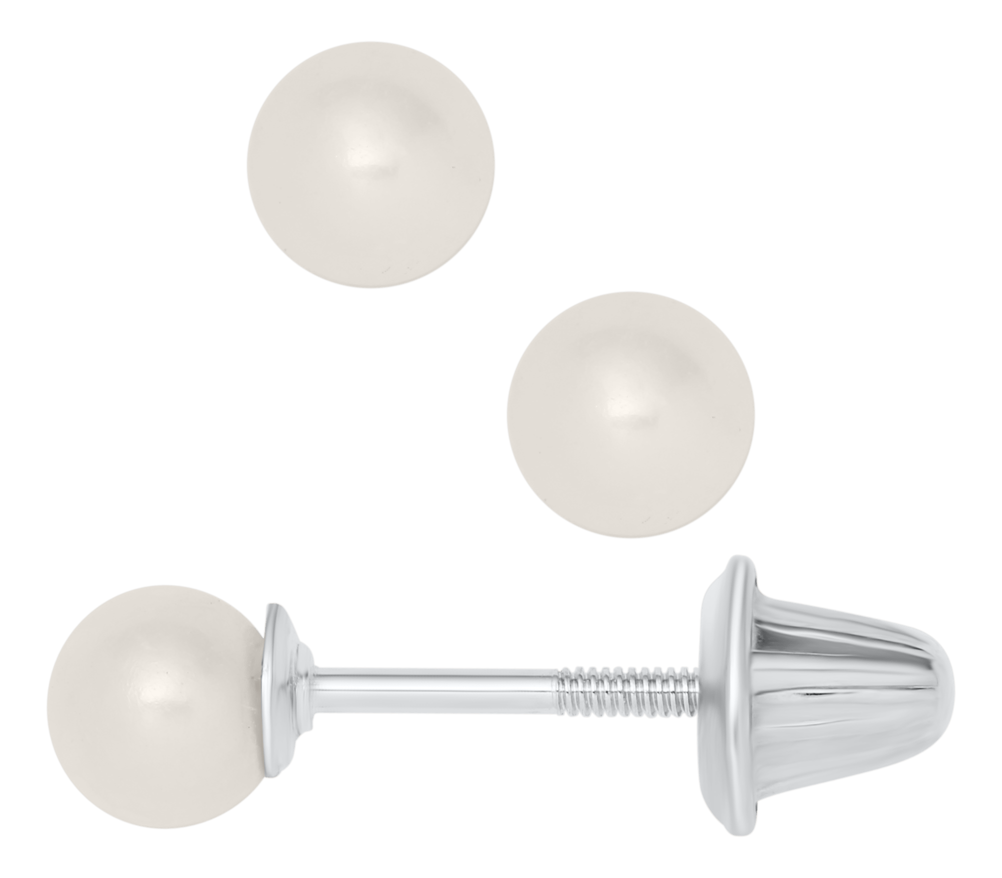 SS PEARL SCREW BACK BABY EARRINGS