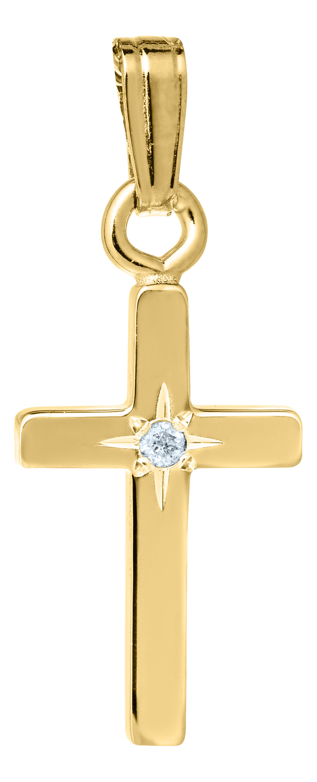 14KT GF DIAMOND CROSS