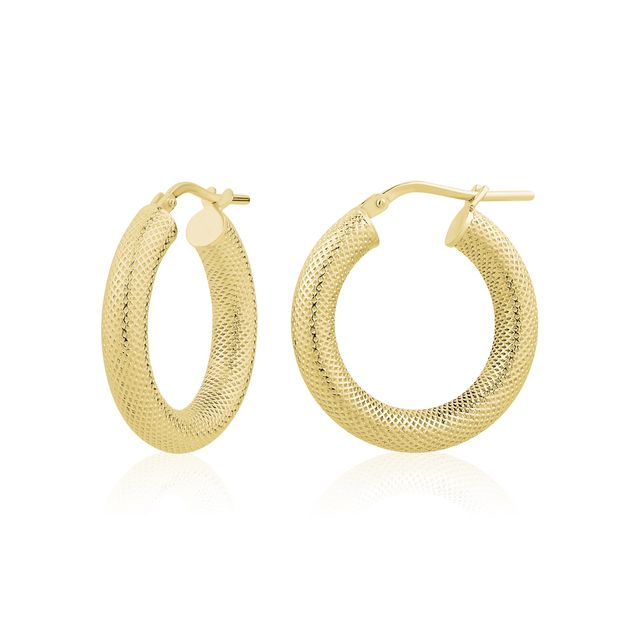 MISS MIMI Vermeil Yellow Textured Hoop Earring