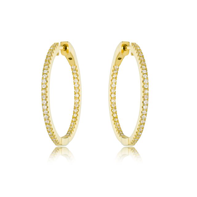 MISS MIMI Vermeil Yellow CZ Hoop Earrings