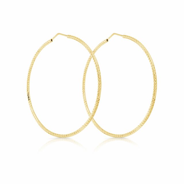 MISS MIMI Vermeil Yellow Diamond Cut Hoop Earrings