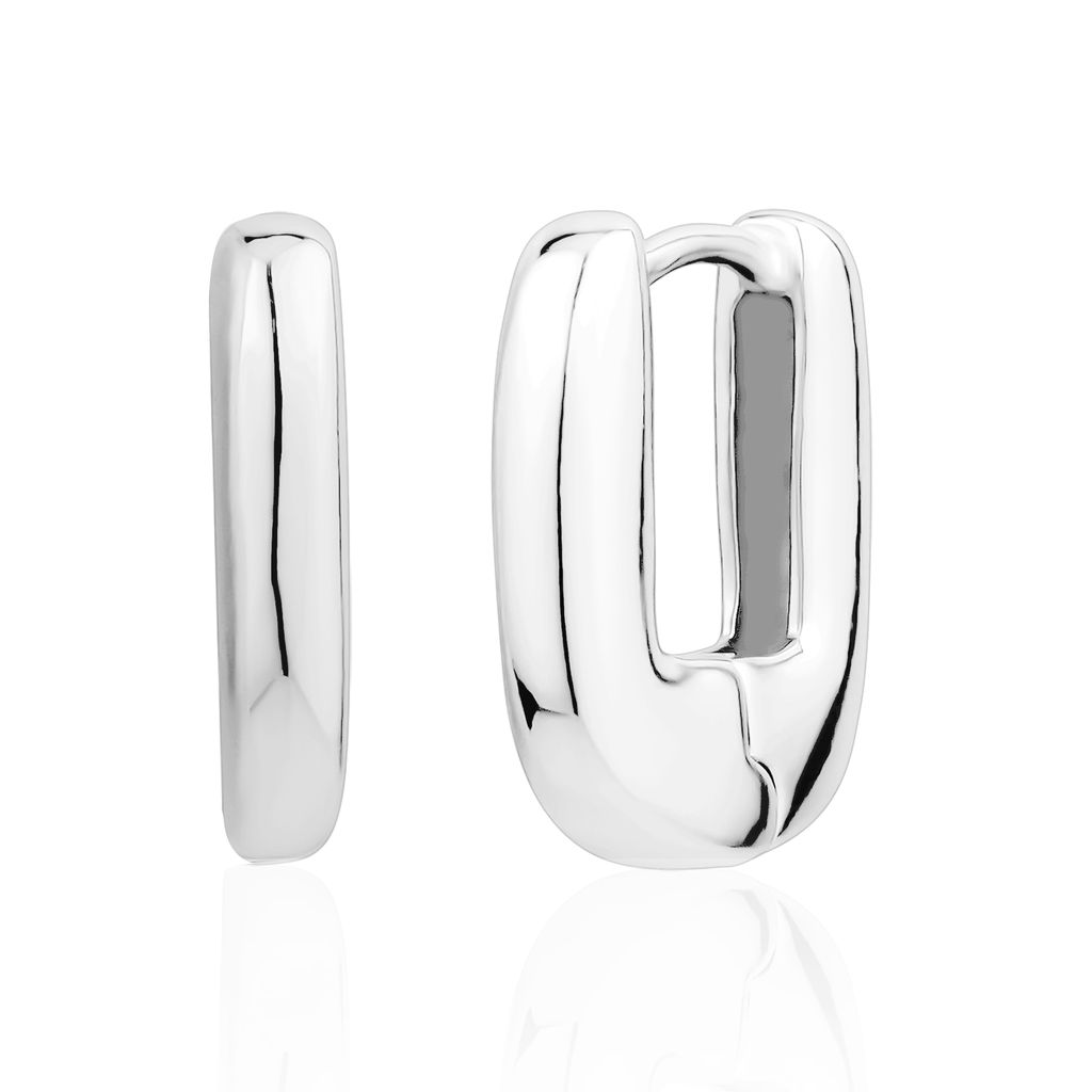 MISS MIMI Sterling Silver Rectangular Hoop Earrings
