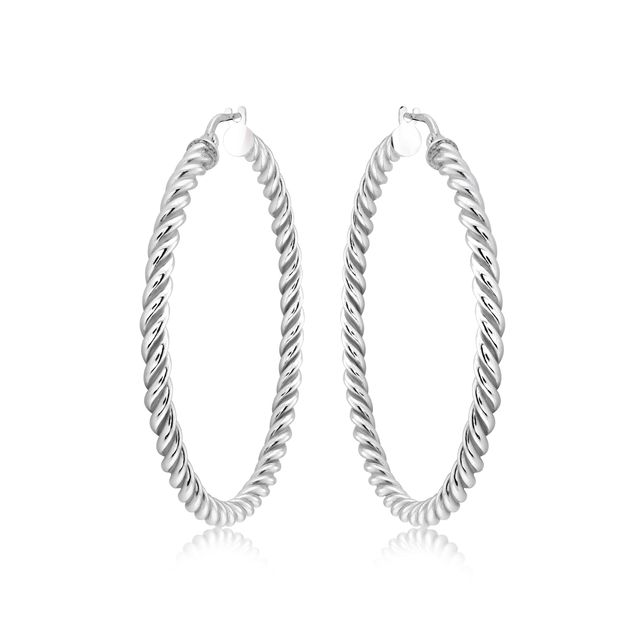 MISS MIMI Sterling Silver Twist Hoop Earring