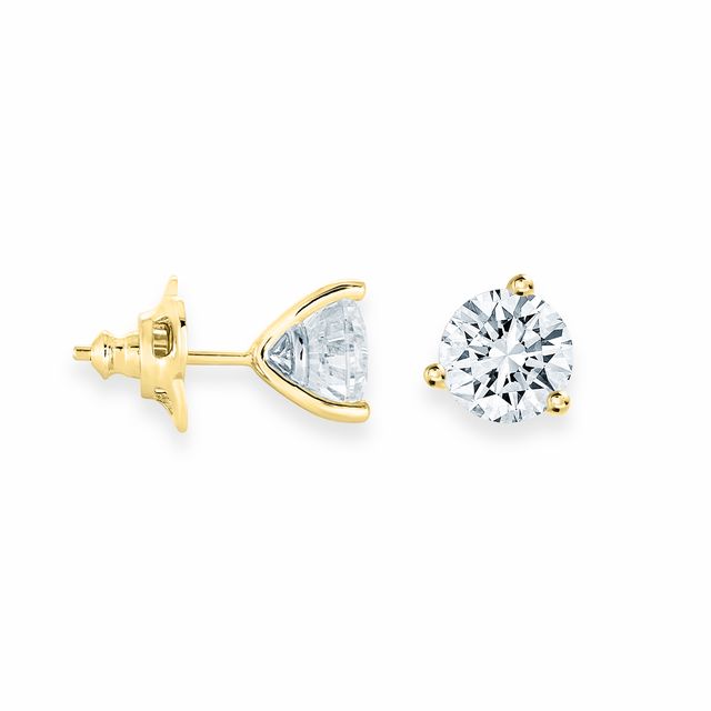 MISS MIMI Vermeil Yellow CZ Diamond Stud Earrings
