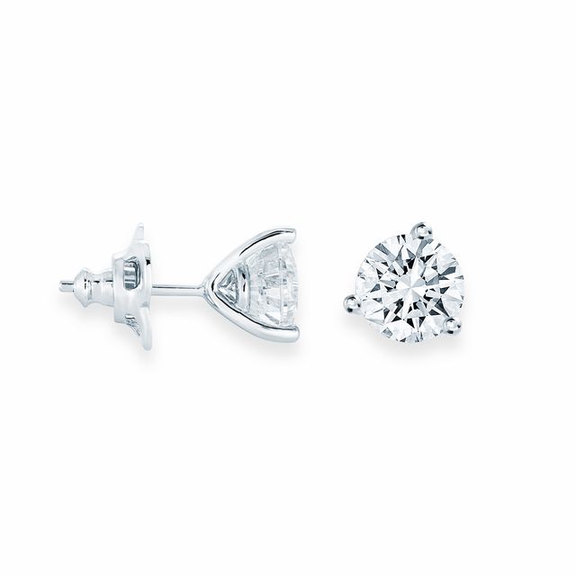 MISS MIMI Sterling Silver CZ Diamond Stud Earrings