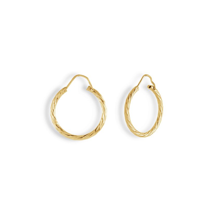 MISS MIMI Verrmeil Diamond Cut Hoop Earrings