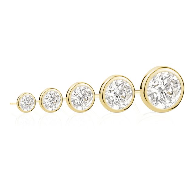 MISS MIMI Vermeil Yellow Bezel CZ Diamond Stud Earring