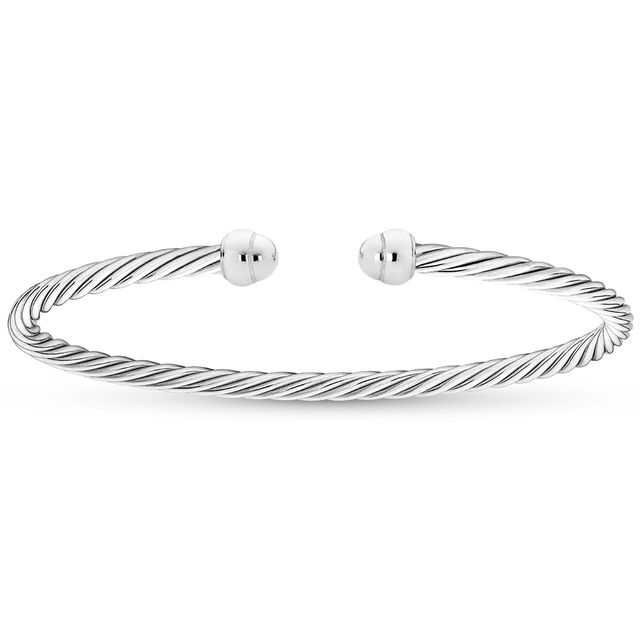 MISS MIMI Sterling Silver Twist Open Bangle