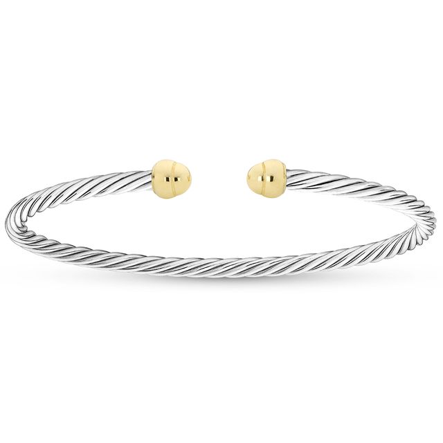 MISS MIMI Two Tone Twist Open Bangle