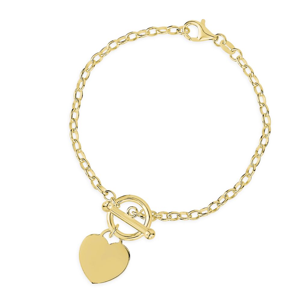 MISS MIMI Vermeil Yellow Heart Toggle Bracelet