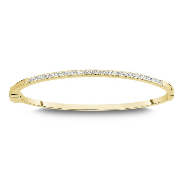 MISS MIMI Vermeil Yellow Half Pave Bangle Bracelet