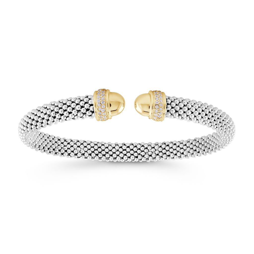 MISS MIMI Vermeil Yellow/ Sterling Silver Open Bangle Bracelet