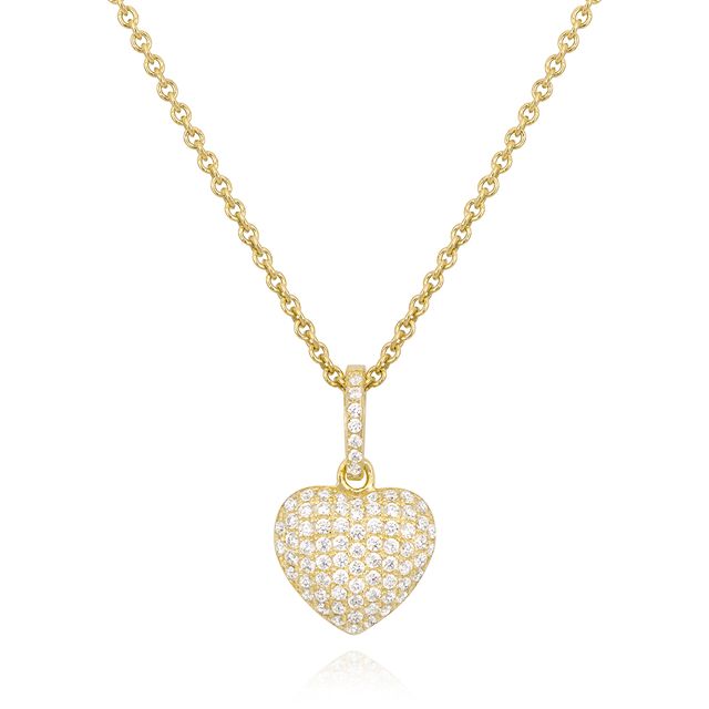 MISS MIMI Vermeil Yellow CZ Heart Necklace
