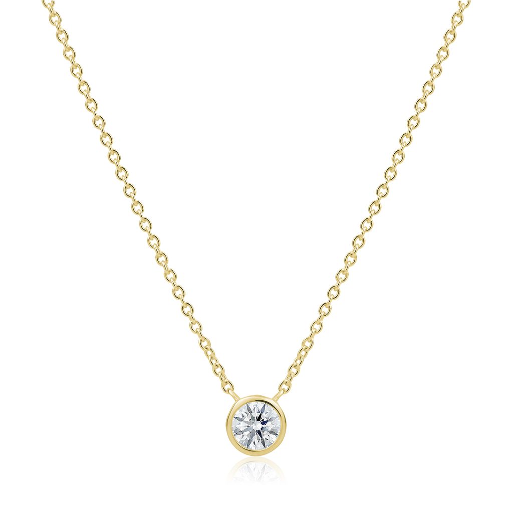 MISS MIMI Vermeil Yellow CZ Diamond Bezel Necklace