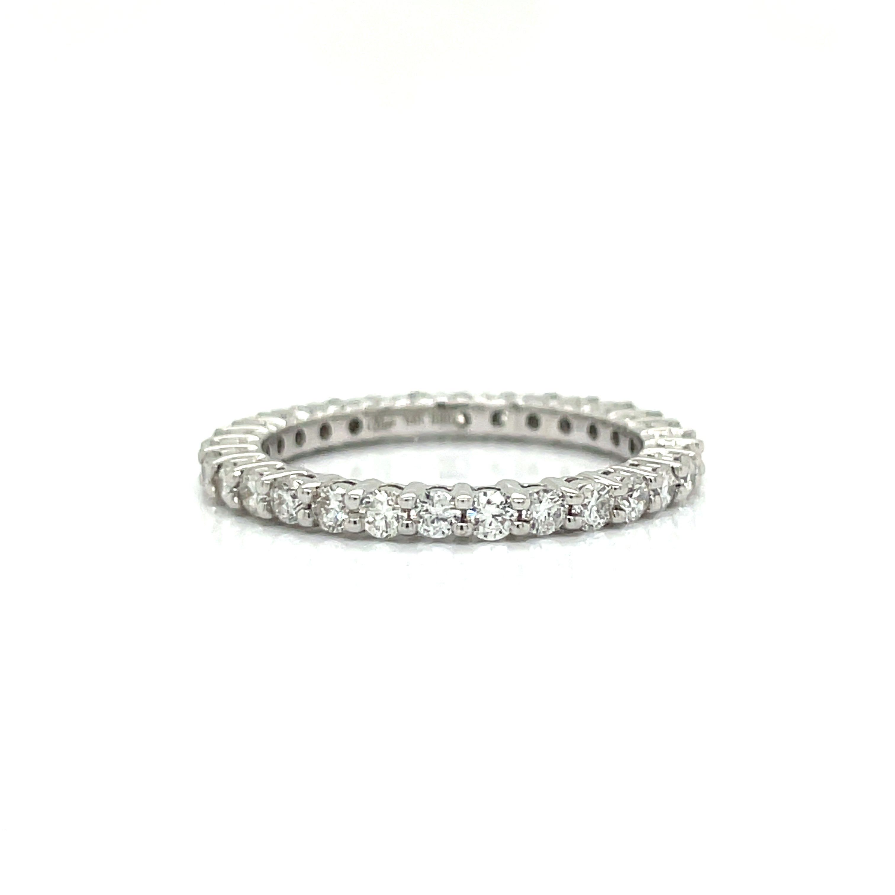 Maya Lianna Eternity Band Ring, 30 Round Diamond 1.03 cttw H-I SI1-SI2, 14K White Gold 2.22g