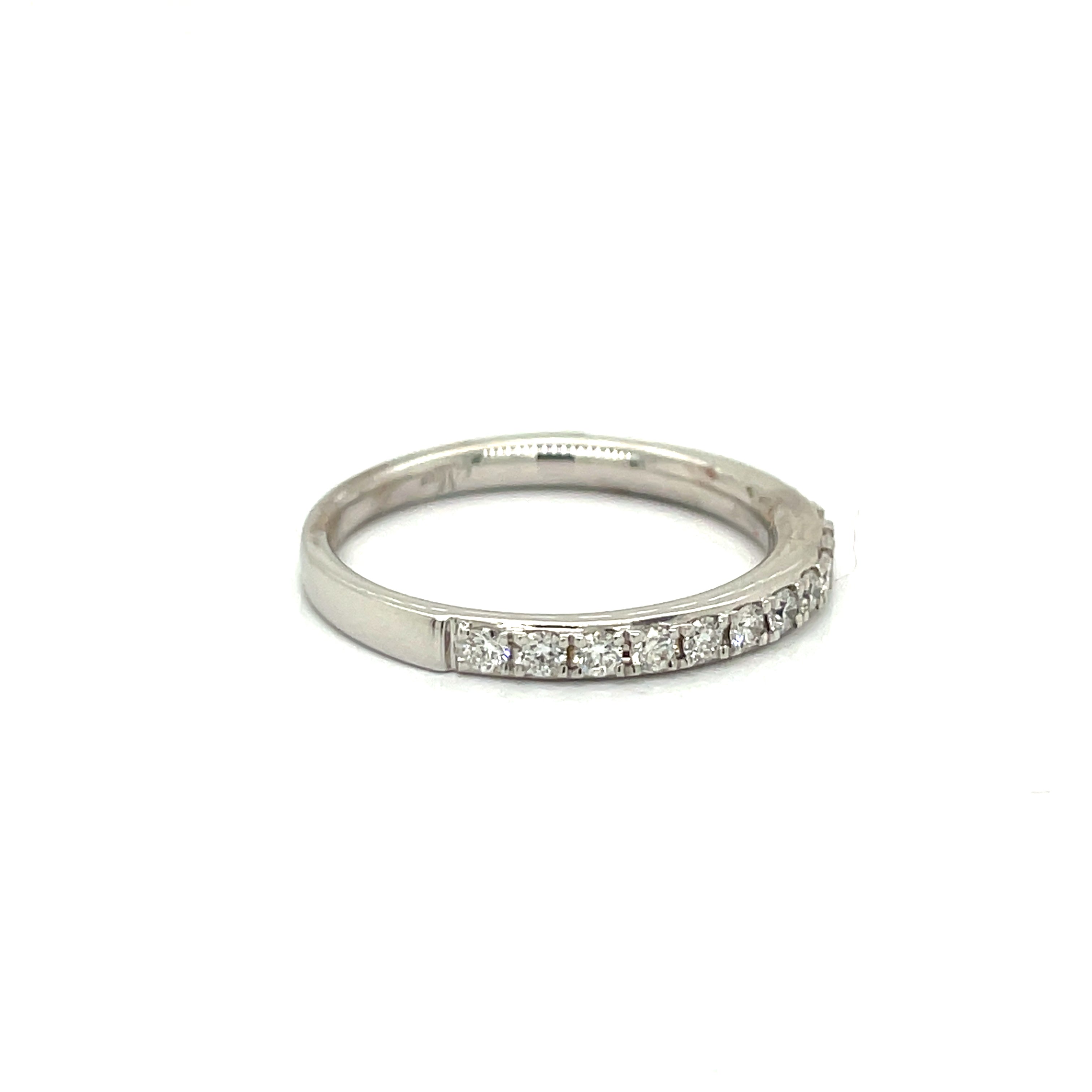 Maya Lianna Anniversary Band, Round Diamond 0.39 cttw H-I SI1-SI2, 14K White Gold 2.50g