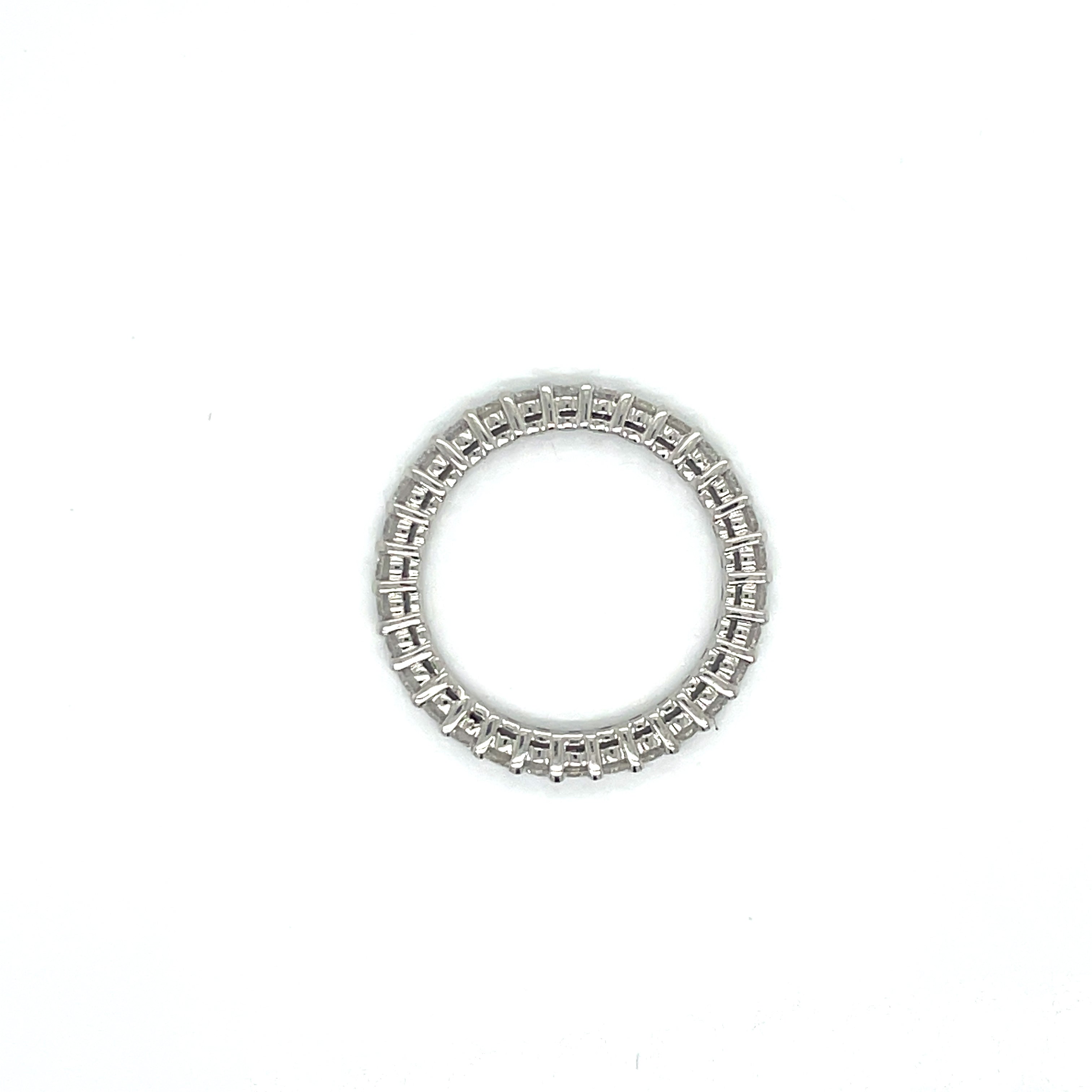 Maya Lianna Eternity Band Ring, 30 Round Diamond 1.03 cttw, 14K White Gold 2.22g