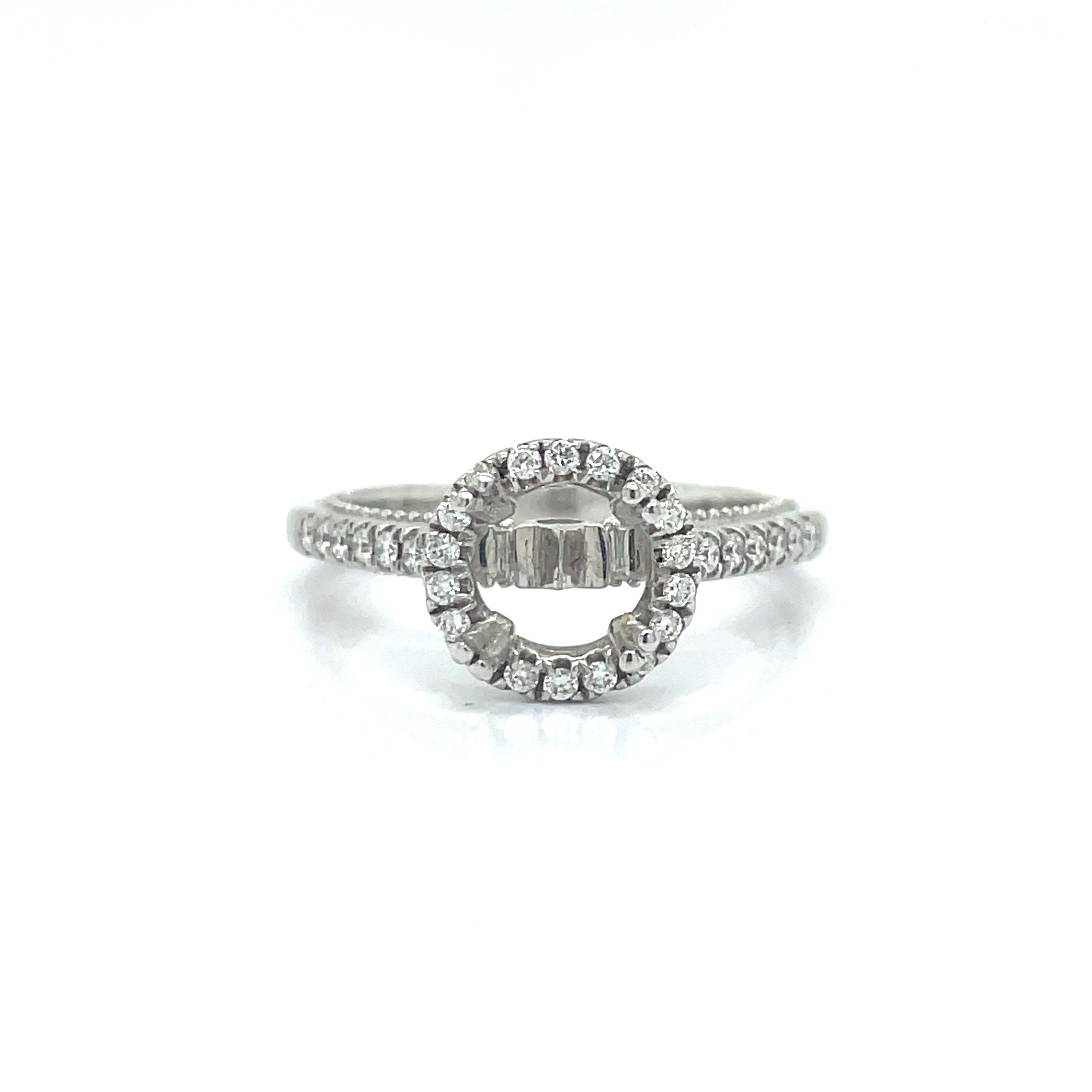 Verragio Semi Mount Ring, Round Diamond 0.25 cttw, 18K White Gold 3.80g