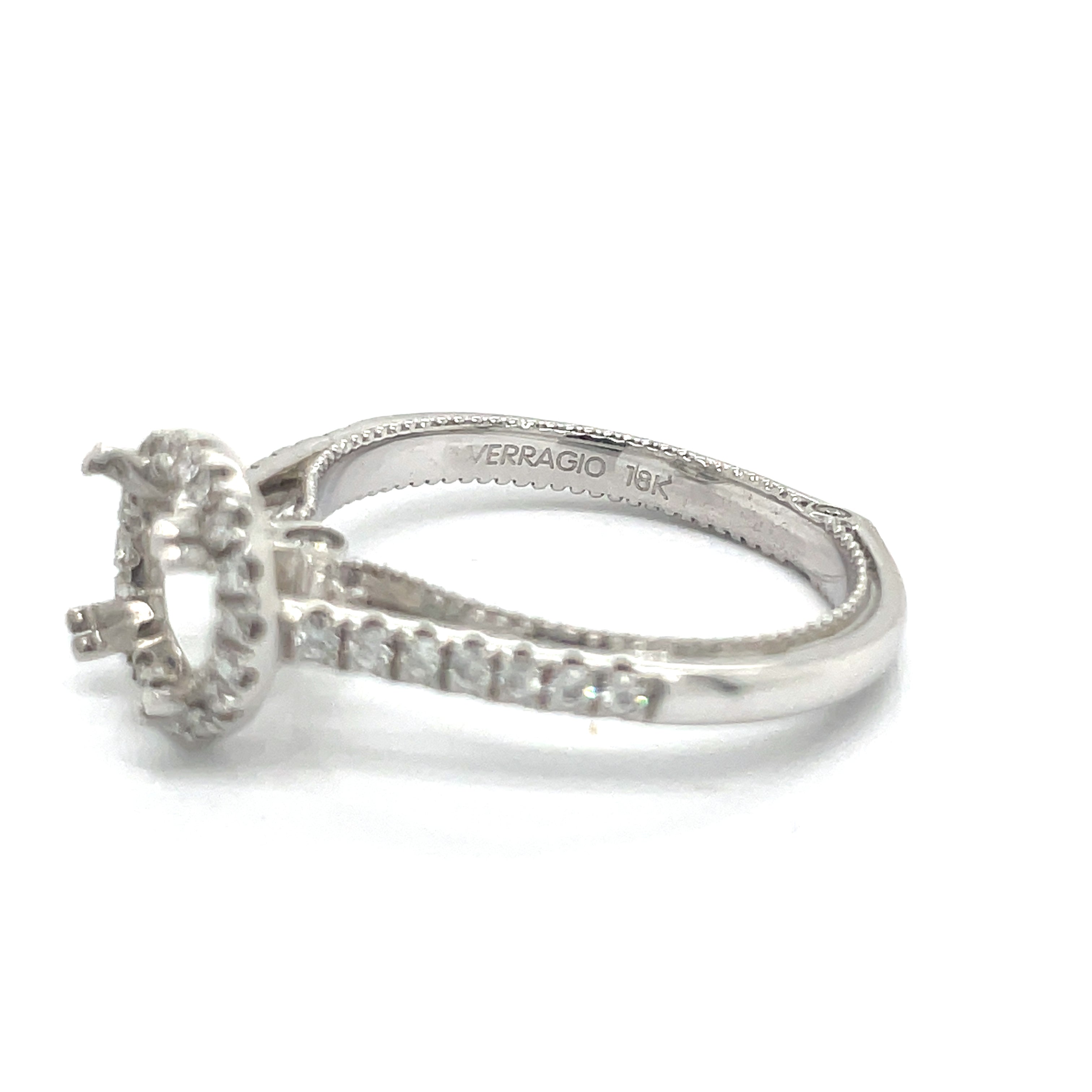Verragio Semi Mount Ring, Round Diamond 0.25 cttw, 18K White Gold 3.80g