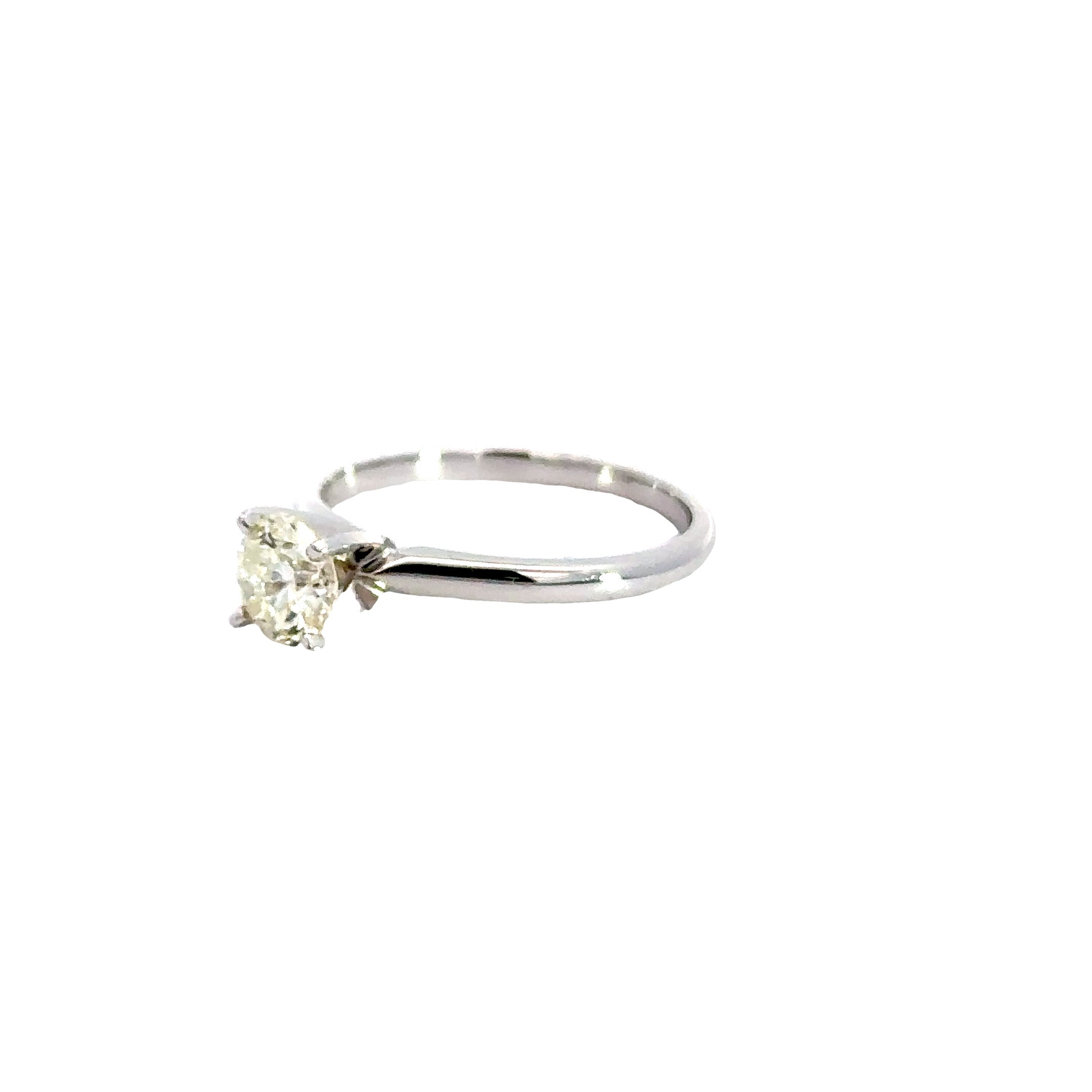 Solitaire Ring, 1 Round Diamond 0.91 J SI2 (EGL Copy of Cert), 14K White Gold