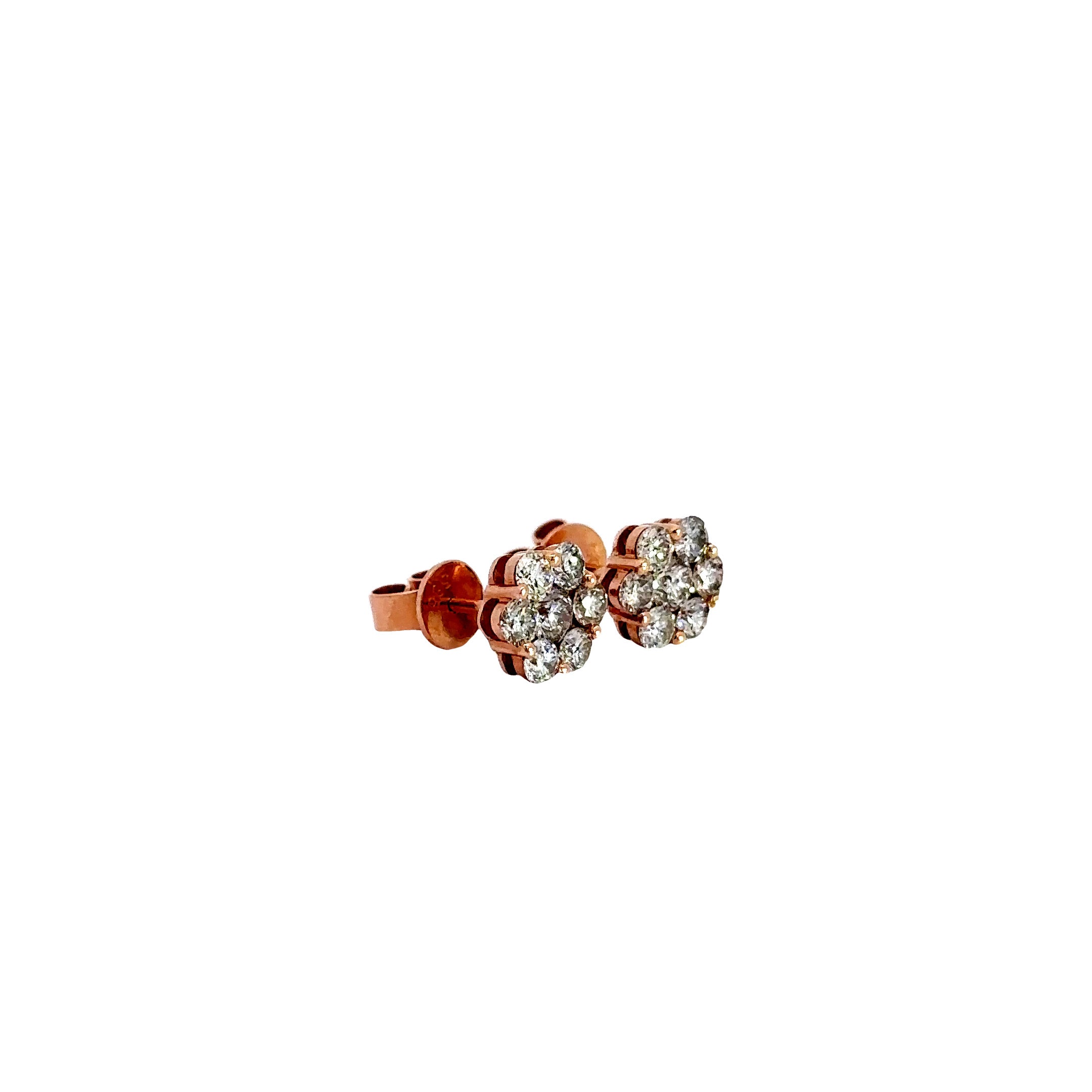 Maya Lianna Earrings, 14 Round Diamond 1.00 cttw, 14K Rose Gold 1.74g