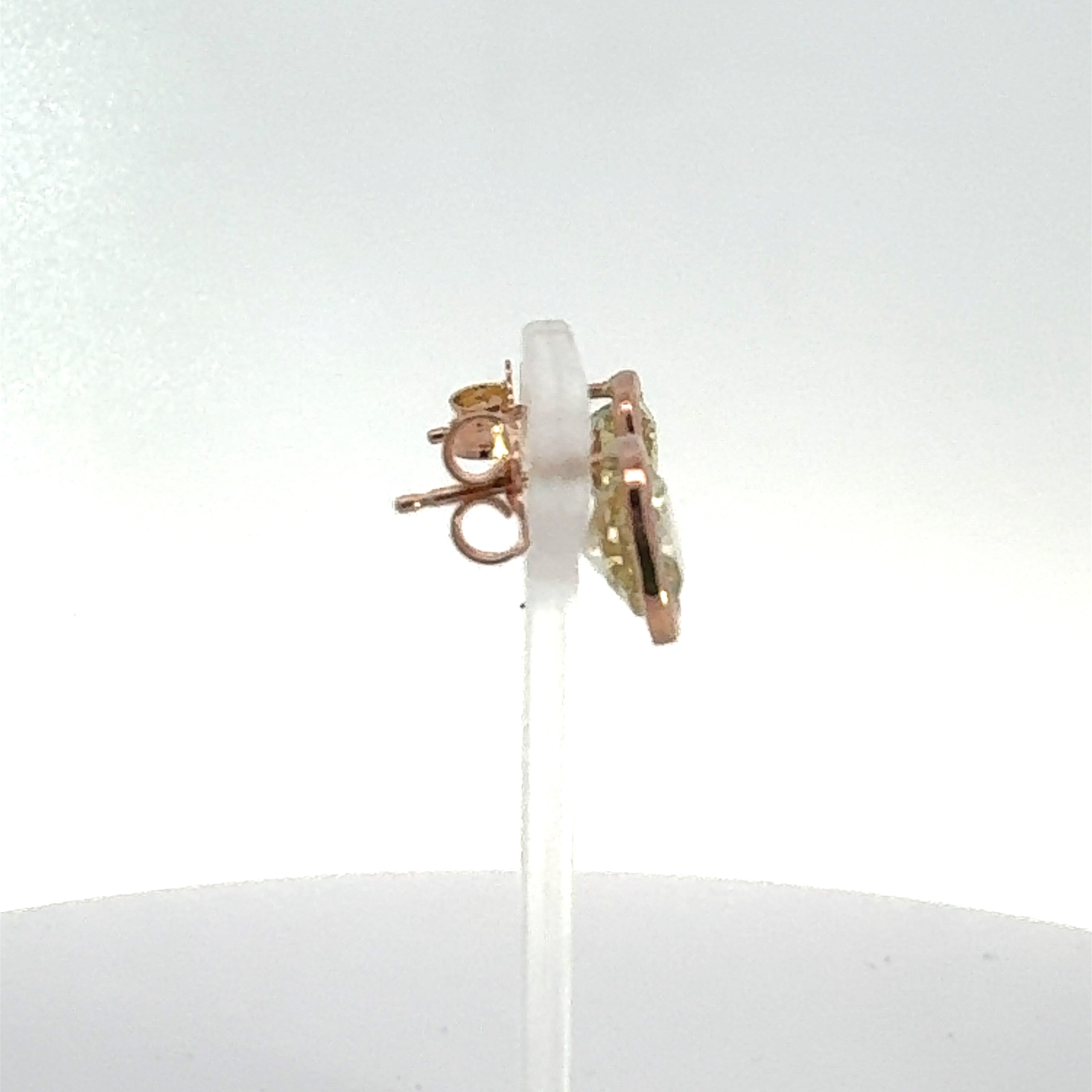 Maya Lianna Earrings, 1 Cushion Modified Diamond 1.50ct  GIA #6183574208 FBY VS1, 1 Cushion Modified Diamond 1.57ct GIA #2181572175 FBY VS2, 14K Rose Gold 2.50g (Original Cert)