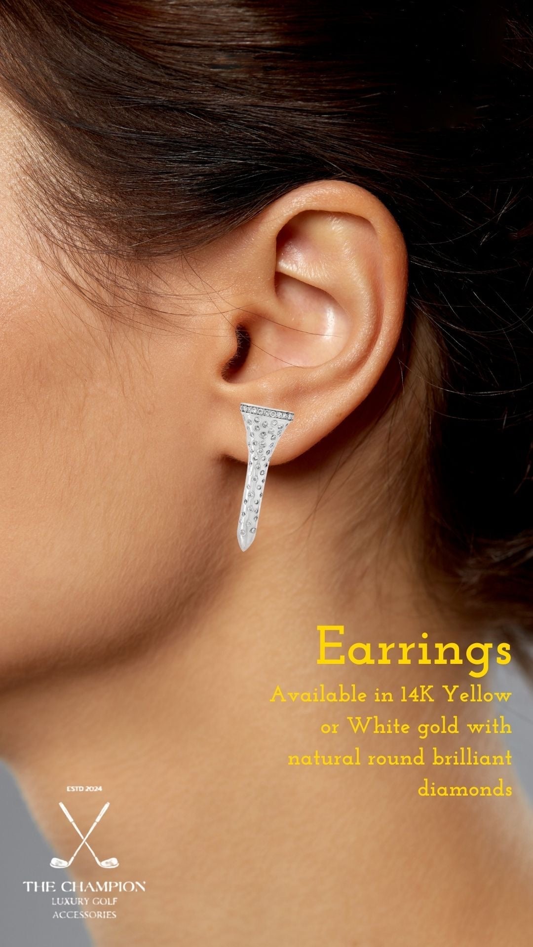 Earrings Round Brilliant Cut Diamond 0.58 cttw G-H VS2-SI1 14K White Gold 6.50g