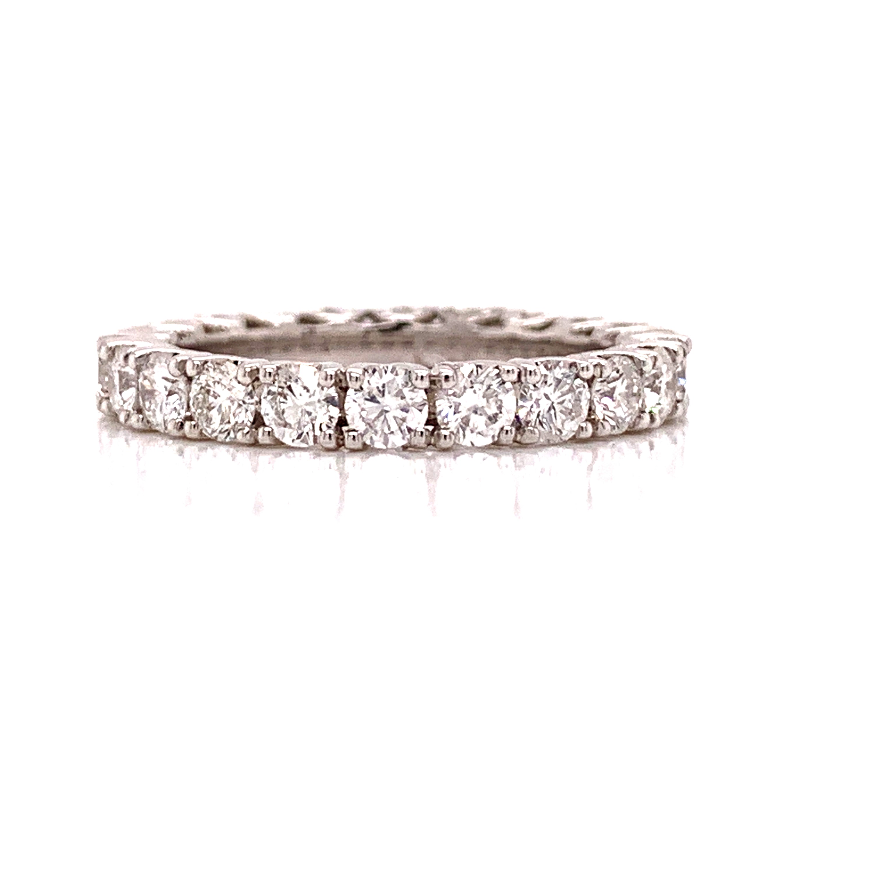 Maya Lianna Eternity Band Ring, Round Diamond 2.00 cttw H-I SI1-SI2, 14K White Gold 2.66g