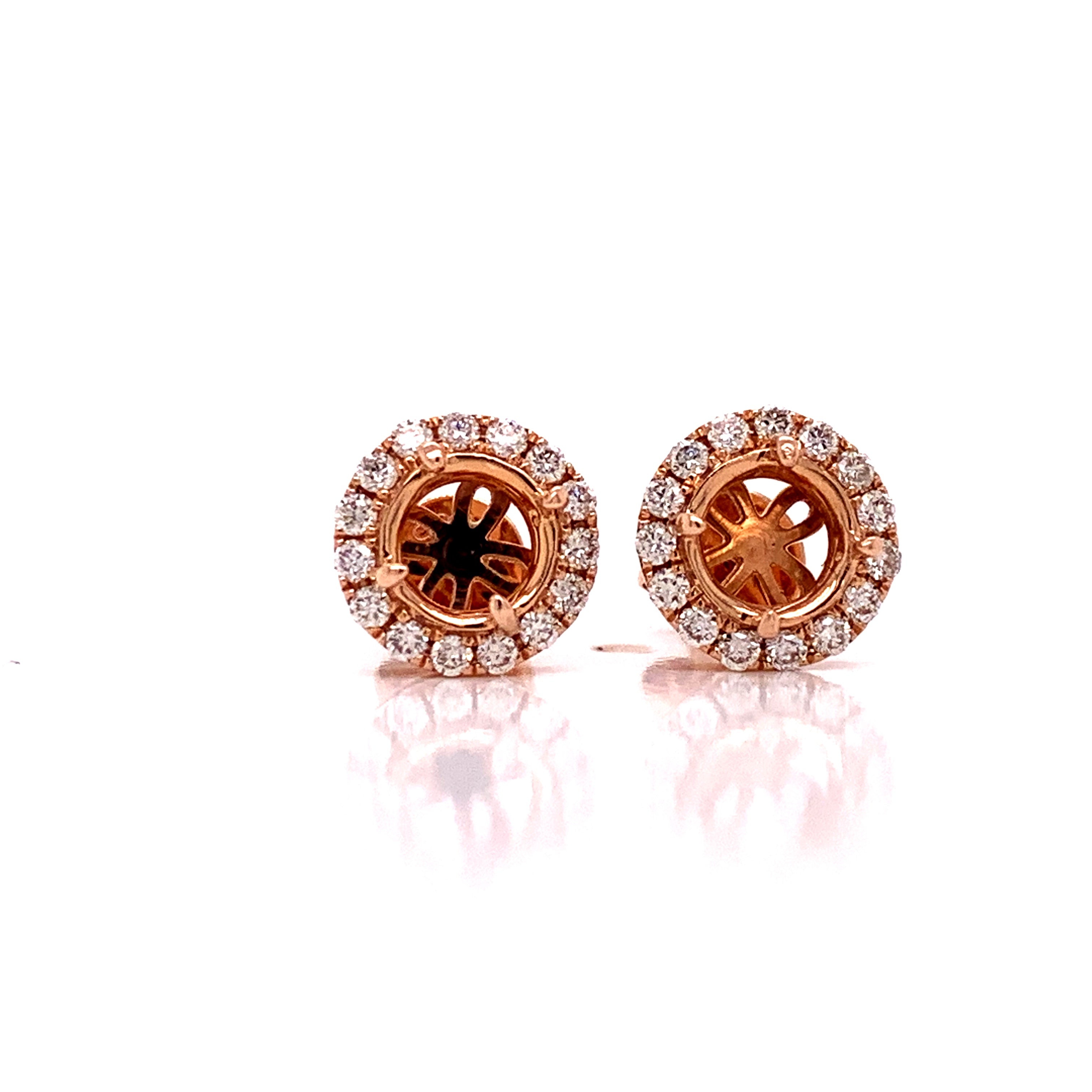 Maya Lianna Earring Jacket, Round Diamond 0.31 cttw, 14K Rose Gold 2.12g