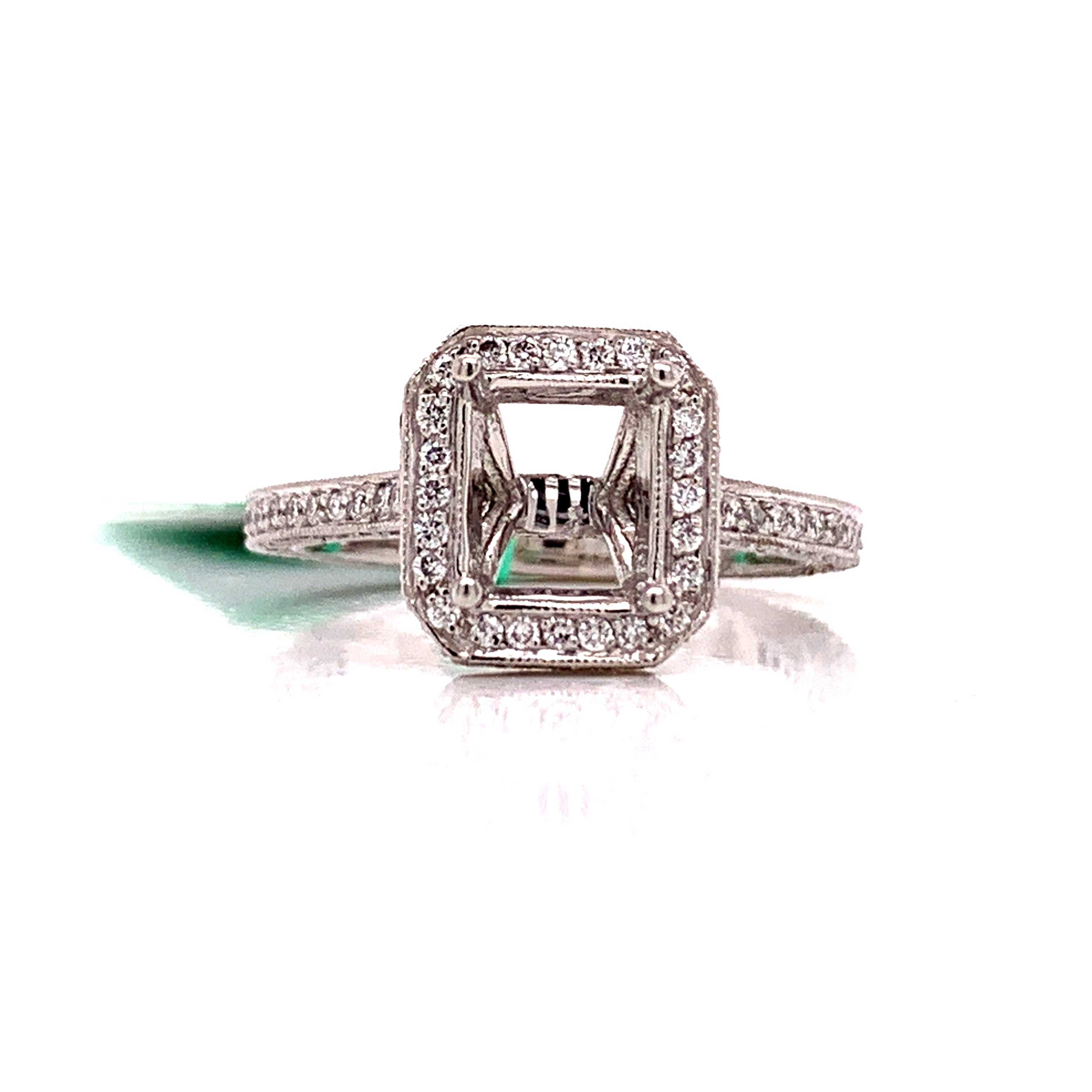Martin Flyer Semi Mount Ring, Round Diamond 0.83 cttw, Platinum 5.90g