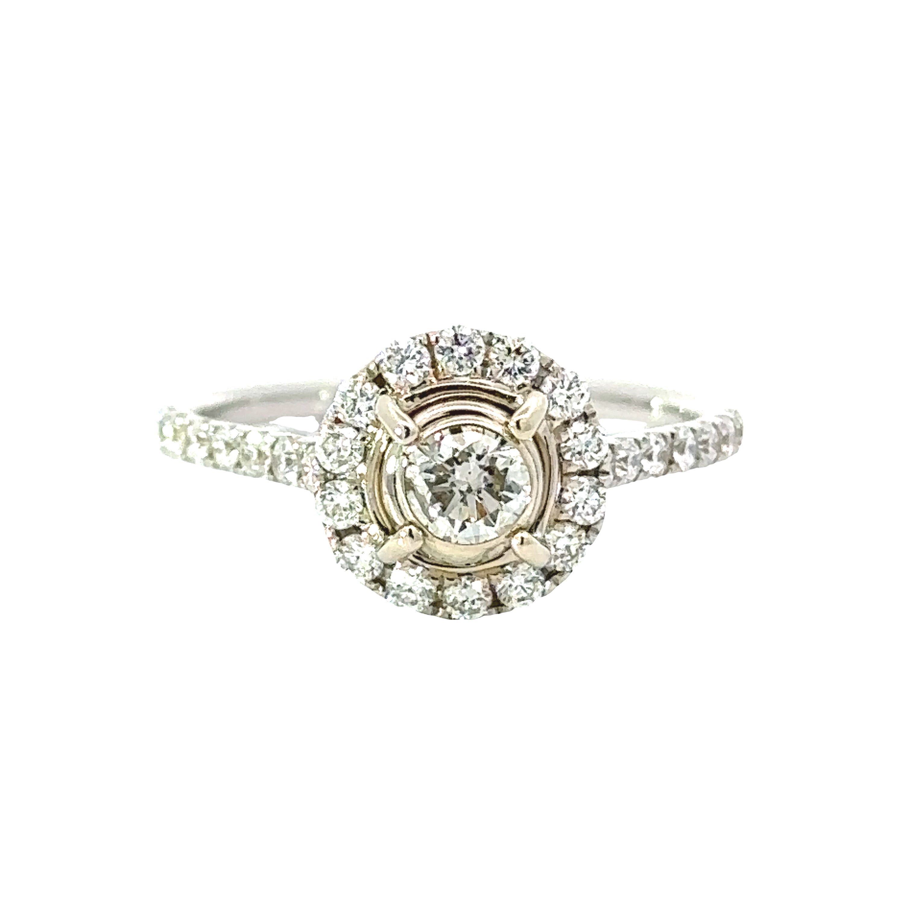 Maya Lianna Ring, 1 Round Diamond 0.27 ct G-H SI1-SI2, Round Diamond 0.46 cttw G-H SI1-SI2, 14K White Gold 1.99g