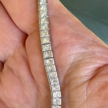 Designer KCS Necklace 150 Princess Cut Diamond 15.00 ct  G-H VS2-SI1 18K White Gold 36.13g