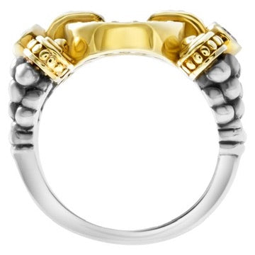 LAGO'S Ring Round Brilliant Cut Diamond 0.45 ct  G-H SI1-SI2 18K/Silver Yellow Gold 11.57g
