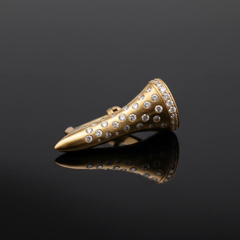  Brooch/Pendant Round Diamond 0.19 ct  G-H VS2-SI1 14K Yellow Gold 1.84g