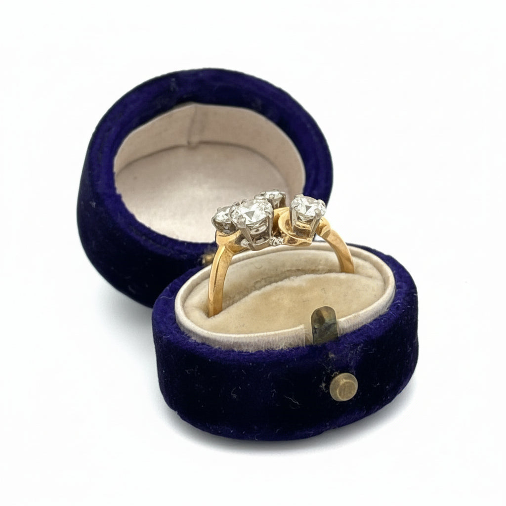 Jabel Ring, 5 Round Brilliant Cut Diamonds 1.25cttw  F-G VS1-SI1, 18K White/Yellow Gold 4.66g. All Weights Estimated.
