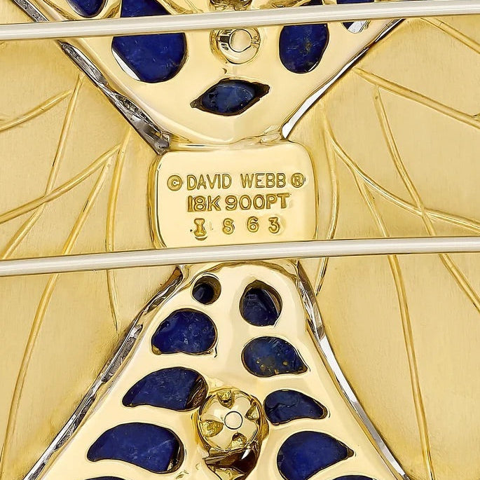 David Webb Brooch/Pendant, 33 Mixed Cut Diamond 3.57 cttw  FY VS1, 270 Round Brilliant Cut Diamond 8.56 cttw  G-H VS1-VS2,4 Emerald Cabochon 5.24 cttw , Carved Rock Crystal, Camed Onyx, Lapis Lazuli 18K/PLAT Yellow Gold 151.72g. All Weights Estimated.