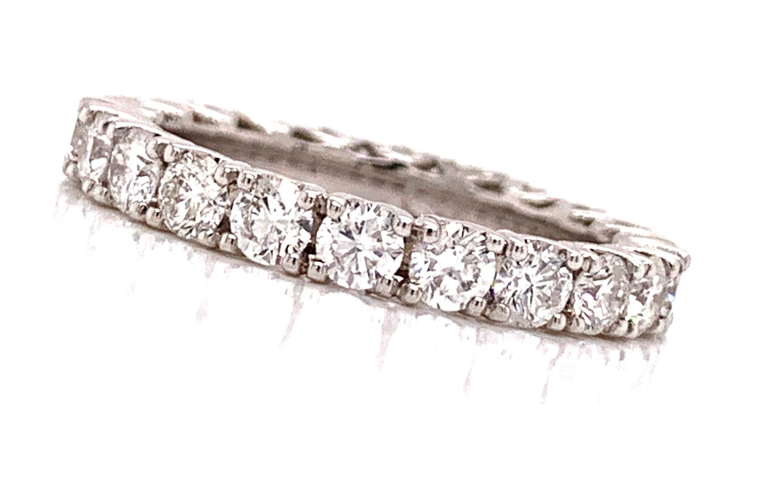 Maya Lianna Eternity Band Ring, Round Diamond 2.00 cttw H-I SI1-SI2, 14K White Gold 2.66g