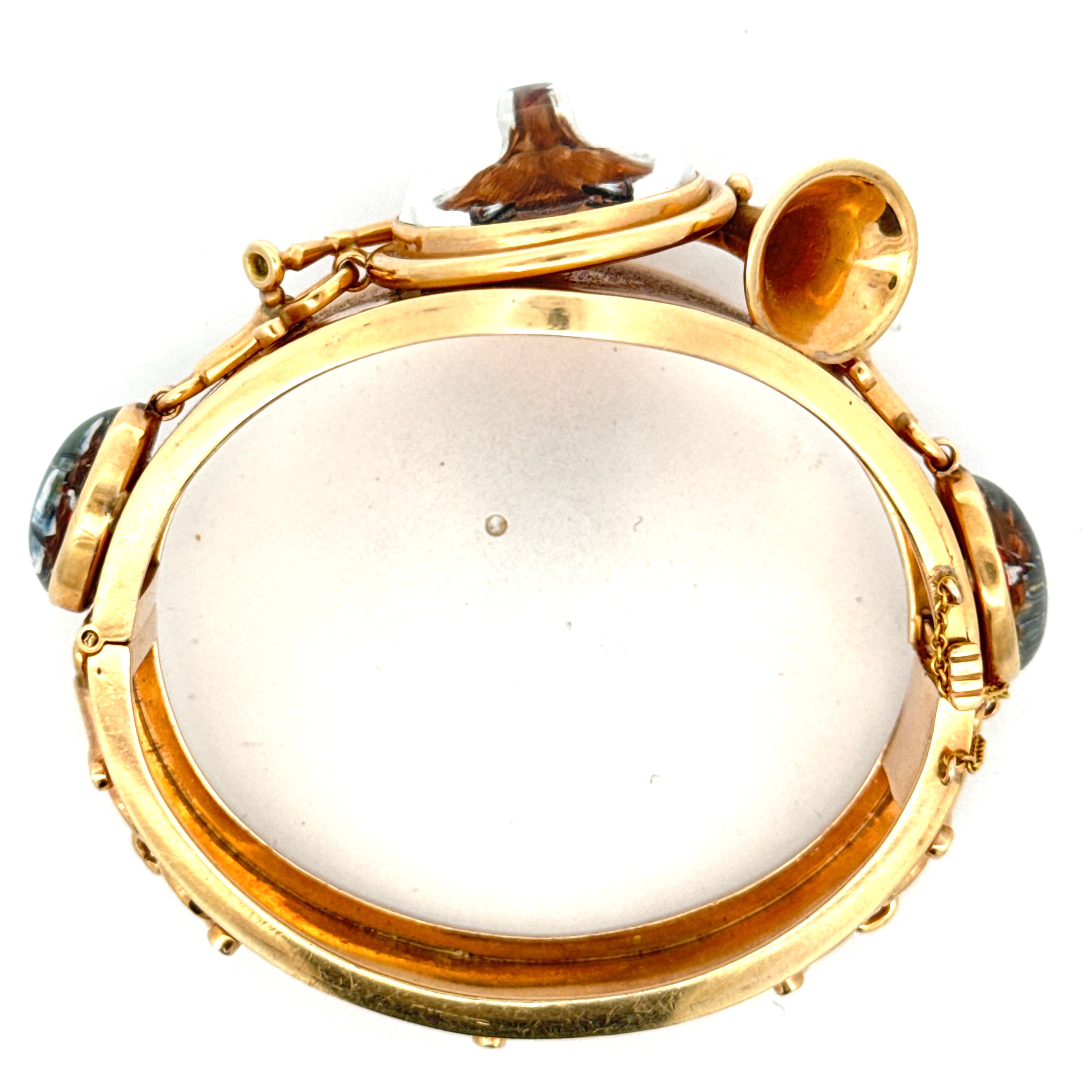 Bangle Crystal Intaglio  14K Yellow Gold 65.63g