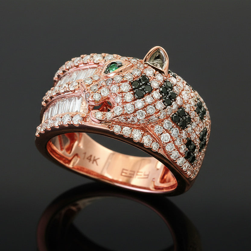 Effy Ring, Mixed Diamond 1.54 cttw White-Black, 14K Rose Gold 8.22g. 12348