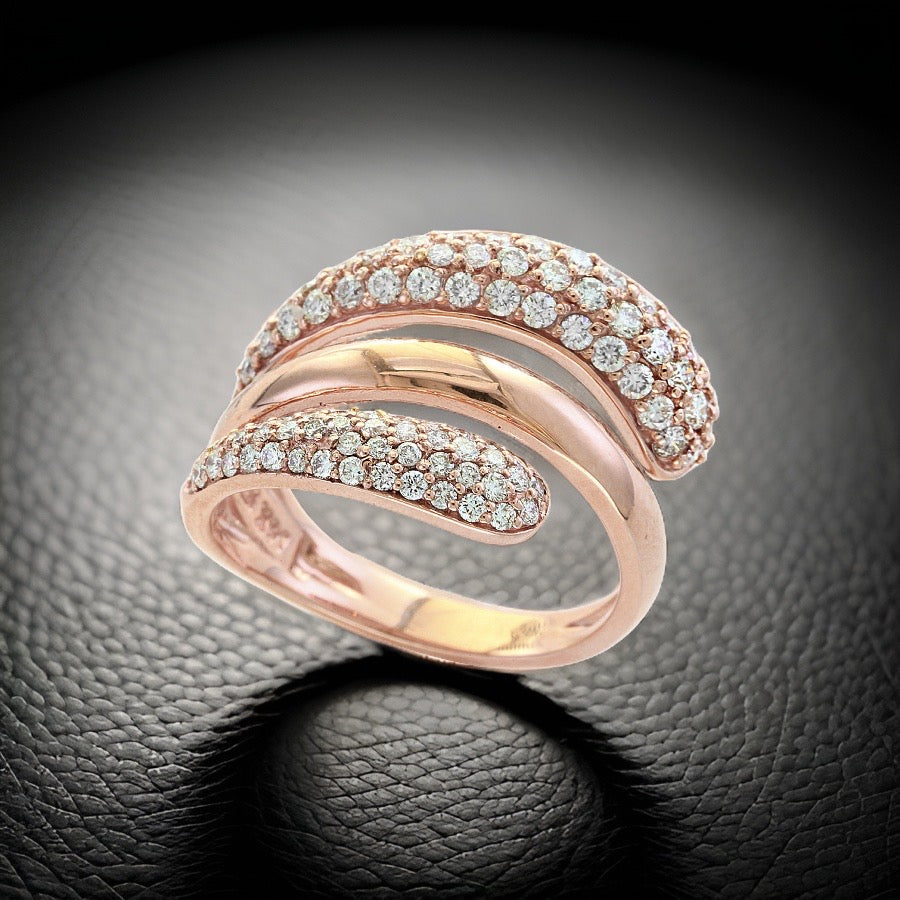 Effy Ring, Round Diamond 0.96 cttw, 14K Rose Gold 5.88g