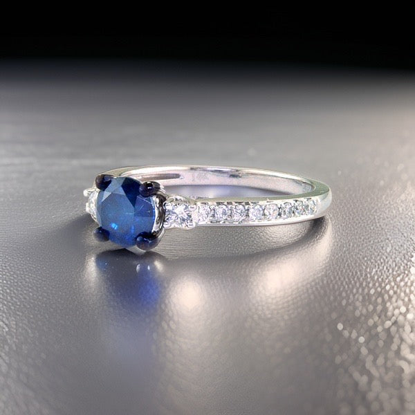 Effy Ring, Round Diamond 1.20 cttw H-I-Blue SI2-I1, 14K White Gold 3.11g