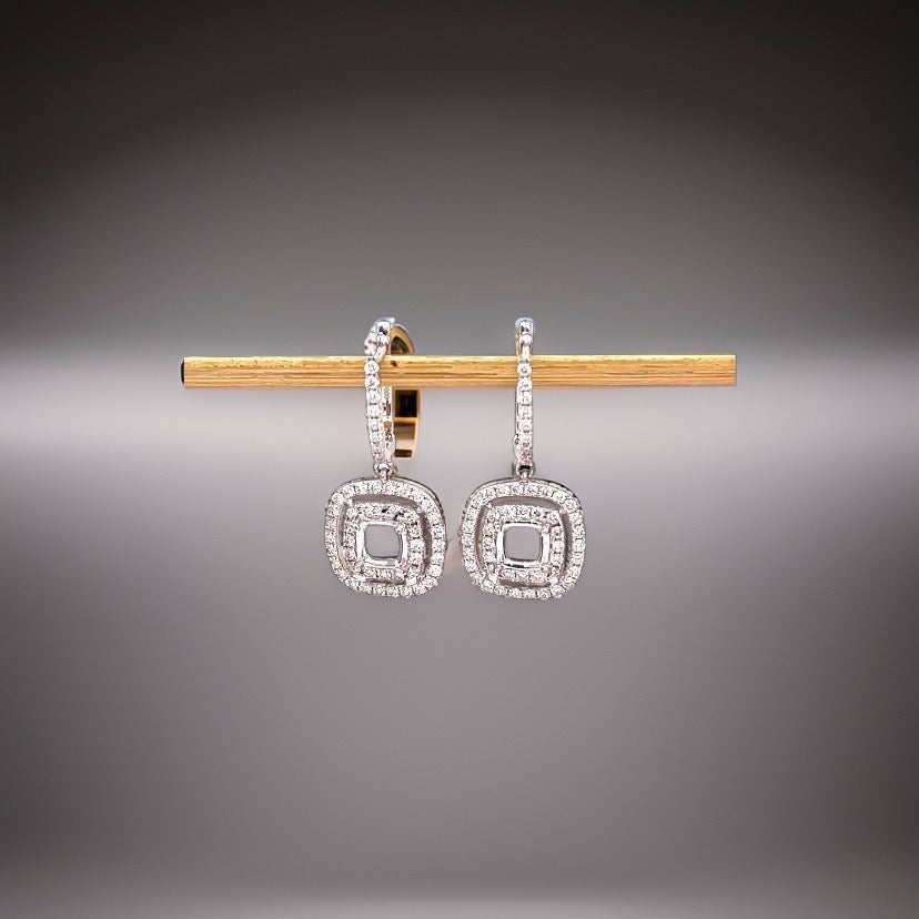 Maya Lianna Earring Jacket, 102 Round Diamond 0.85 cttw, 14K White Gold 3.21g