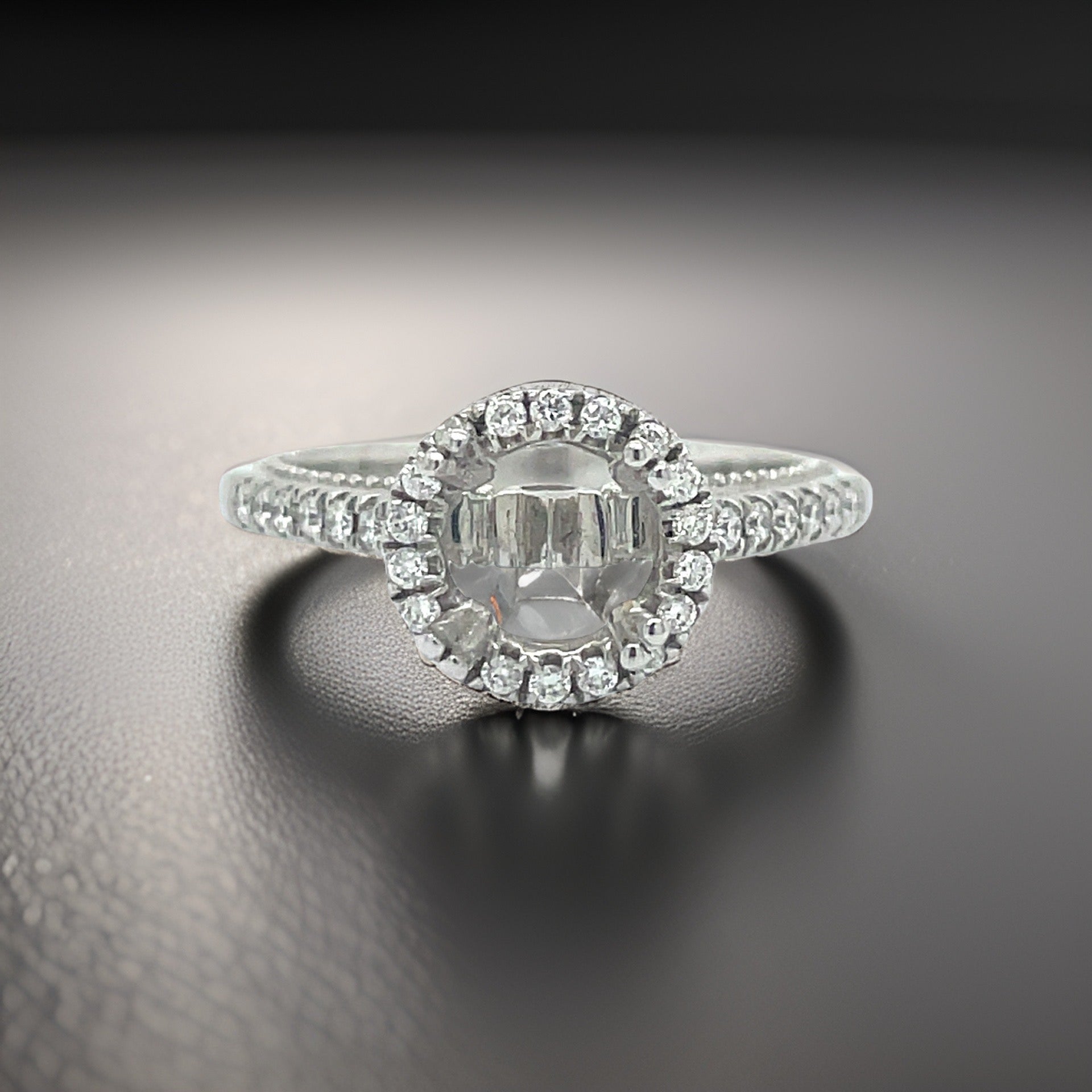 Verragio Semi Mount Ring, Round Diamond 0.25 cttw, 18K White Gold 3.80g