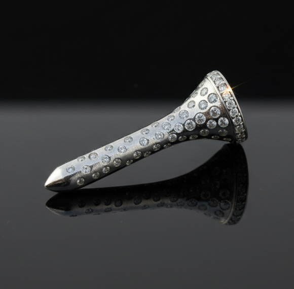  Brooch Round Brilliant Cut Diamond 0.28 cttw  G-H VS2-SI1 14K White Gold 3.30g